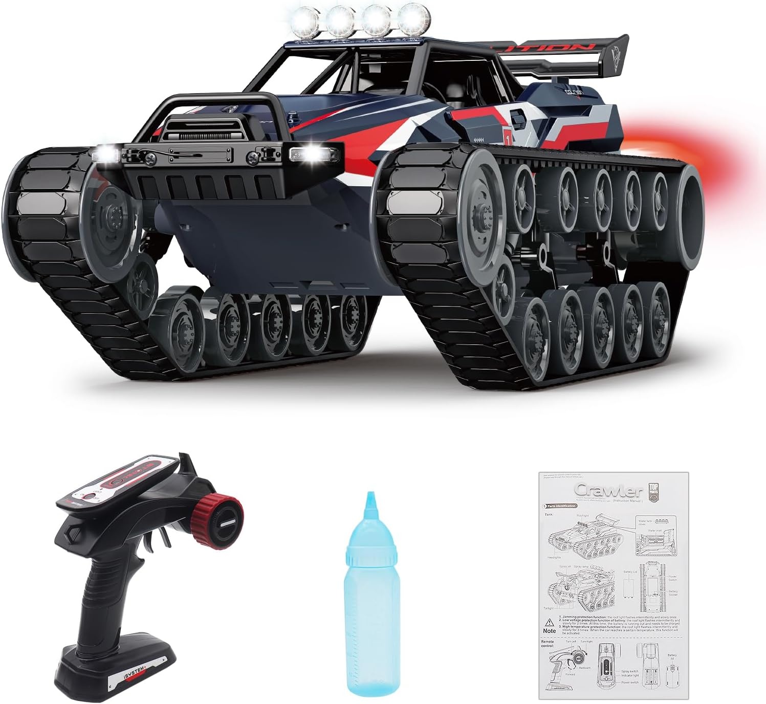1:12 RC Tank met 2 Batterijen | 360° Drifting Militair Voertuig (34% Korting)