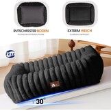 Orthopedisch Hondenbed voor Middelgrote Honden - Zwart Corduroy, Wasbaar, Antislip