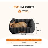 Orthopedisch Hondenbed voor Middelgrote Honden - Zwart Corduroy, Wasbaar, Antislip