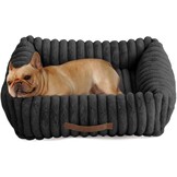 Orthopedisch Hondenbed voor Middelgrote Honden - Zwart Corduroy, Wasbaar, Antislip
