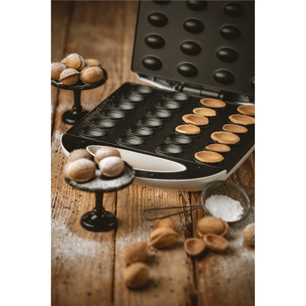 Wafelijzer Notenkoekjes | 24 stuks | 1600W | Wit | 32% Korting!
