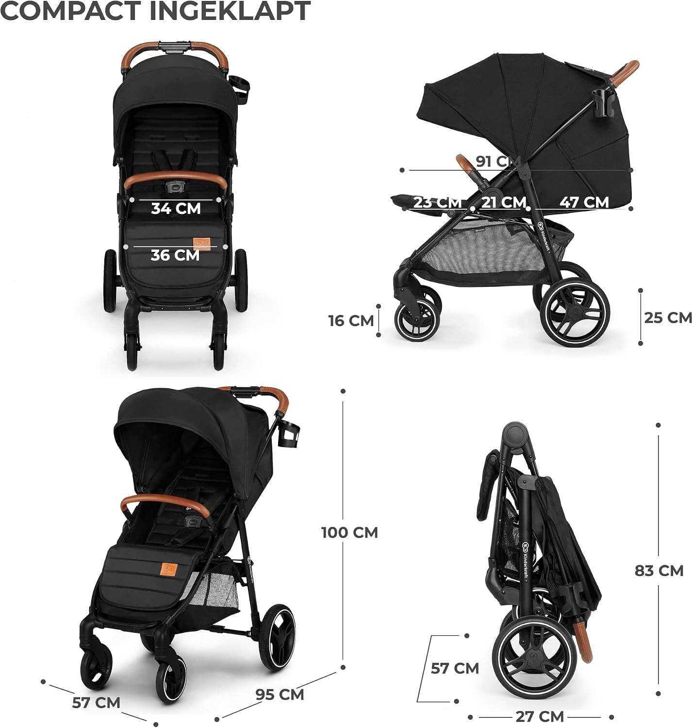 Lichtgewicht Buggy Grande Plus - Zwart (55% Korting)