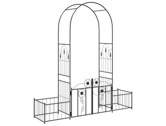 vidaXL Tuin Boog Effen Zwart 203 x 50 x 218 cm