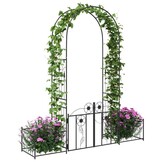 vidaXL Tuin Boog Effen Zwart 203 x 50 x 218 cm