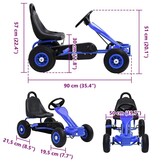 vidaXL Skelter met pedalen en pneumatische banden blauw