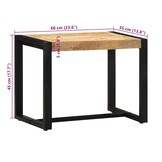 VidaXL Bank Massief Mango Hout 60x35x45 cm - 34% Korting