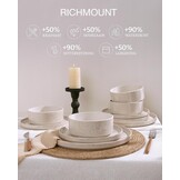 12-delig Servies voor 4 Pers. | Porselein Roomwit met Spikkels | 29% Korting