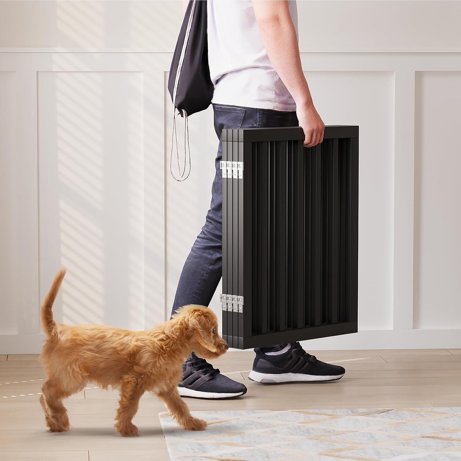 Geretourneerd Hondenhek Bamboe Zwart - 4 Panelen, 188 cm Breed - 34% Korting
