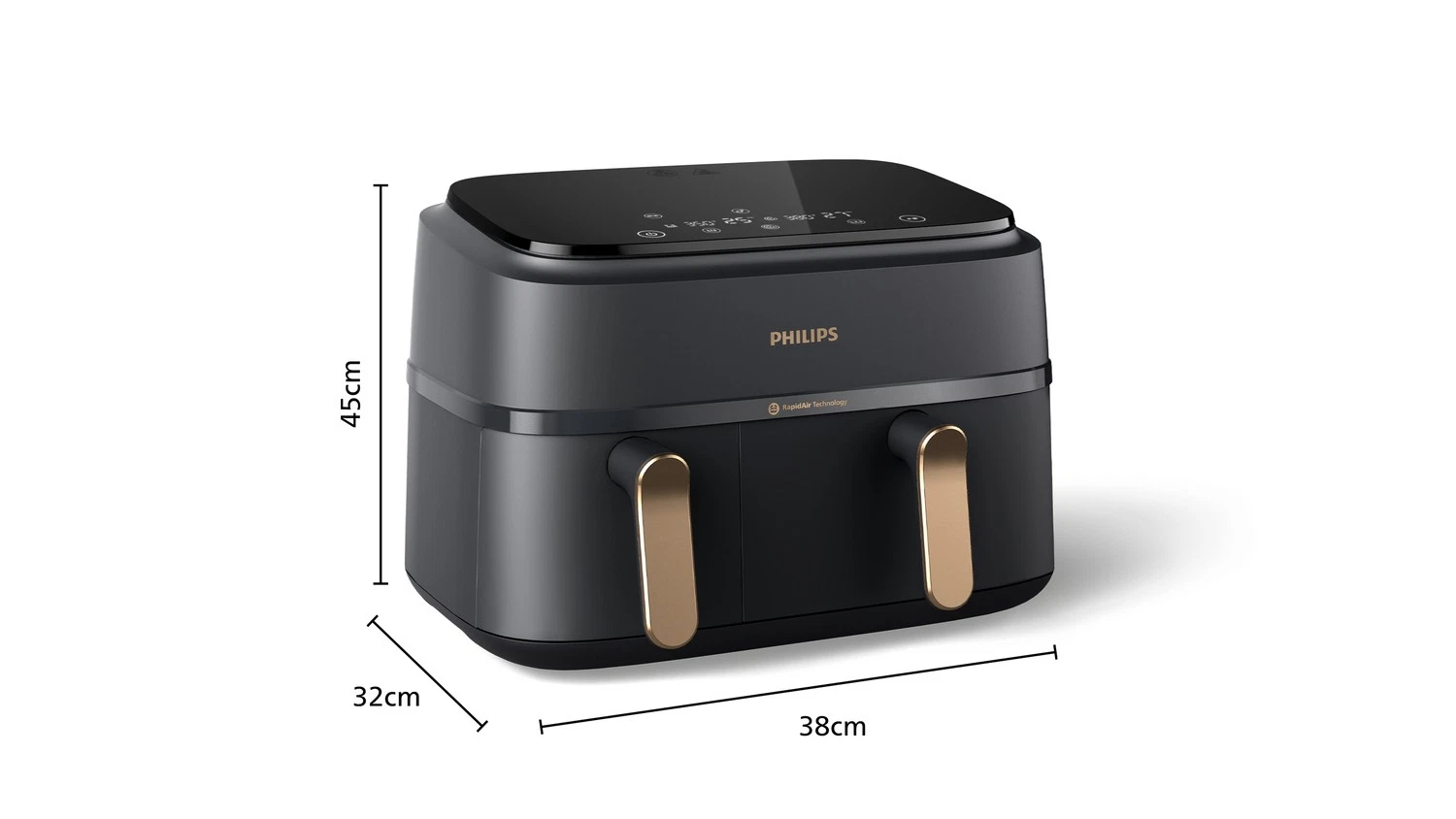 Airfryer Dubbele Mand 9L 2750W Zwart - 35% Korting!
