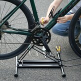 2-in-1 Fietsstandaard & Reparatie (MTB/E-bike/Race) - Inklapbaar Zwart