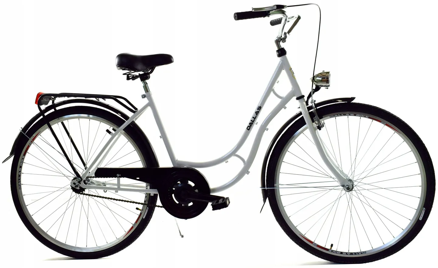 Dallas Retro Damesfiets 28" 18" Staal 1 Versn. Wit/Zwart - 26% Korting
