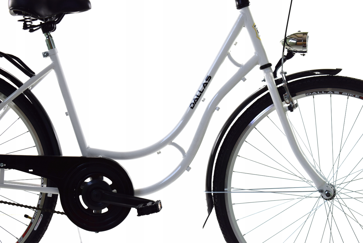 Dallas Retro Damesfiets 28" 18" Staal 1 Versn. Wit/Zwart - 26% Korting