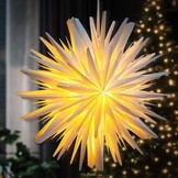 Verlichte Kerstster Papier 60cm Wit - Binnendecoratie met 52% Korting