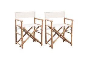vidaXL Regisseursstoelen 2 st inklapbaar bamboe/canvas (34% korting)