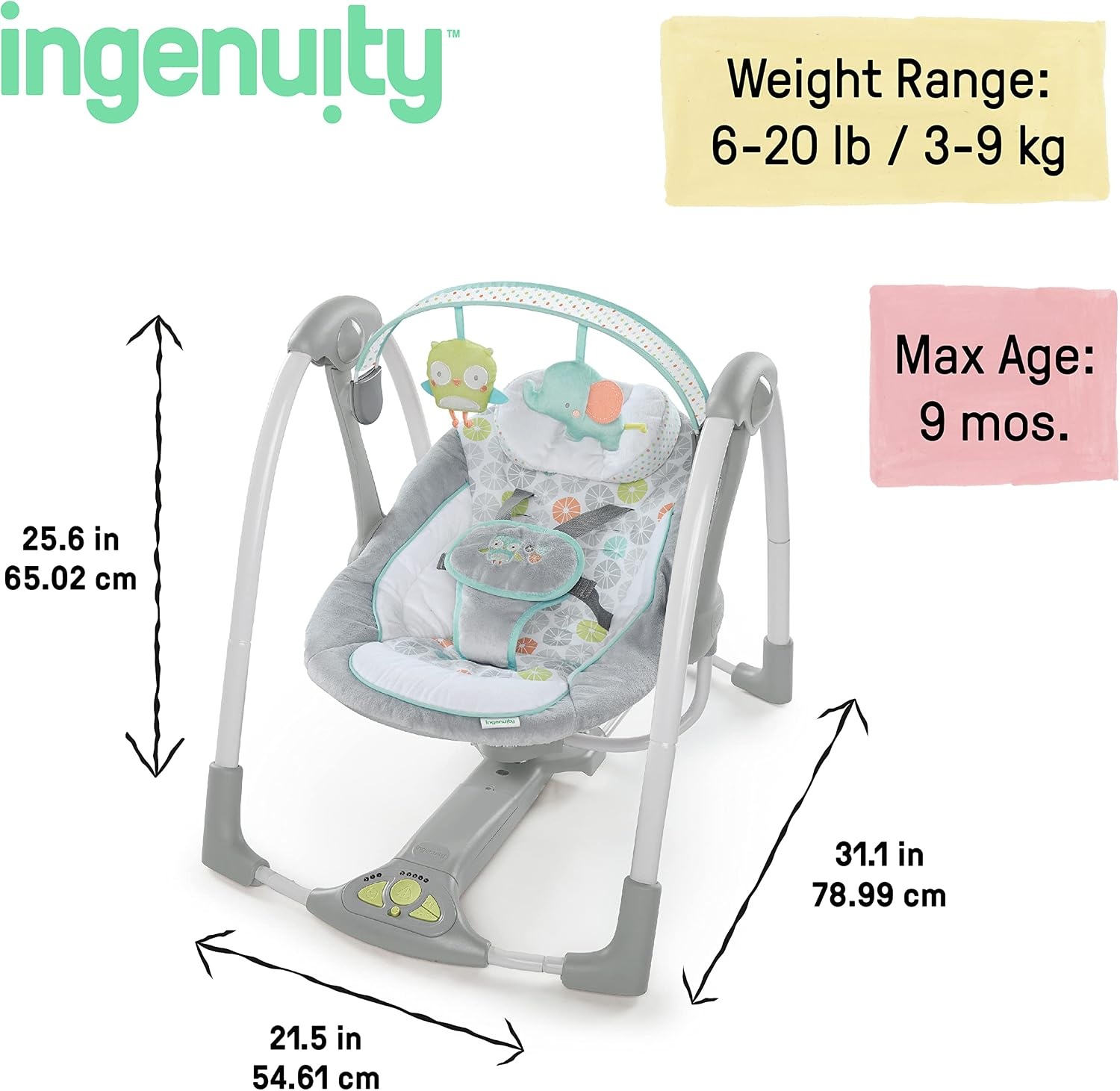 Babyschommel 0-9m | Draagbaar & Opvouwbaar | 61% Korting