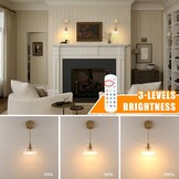 Wandlamp set (2x) | Draadloos LED | Dimbaar RGB | Retro Goud