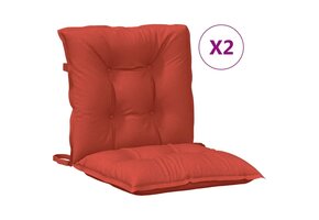Stoelkussens Gemêleerd Rood (2 st) - Lage Rug - 55% Korting!