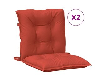 vidaXL Stoelkussens Lage Rug 2 st. Gemêleerd Rood, 59% Korting!