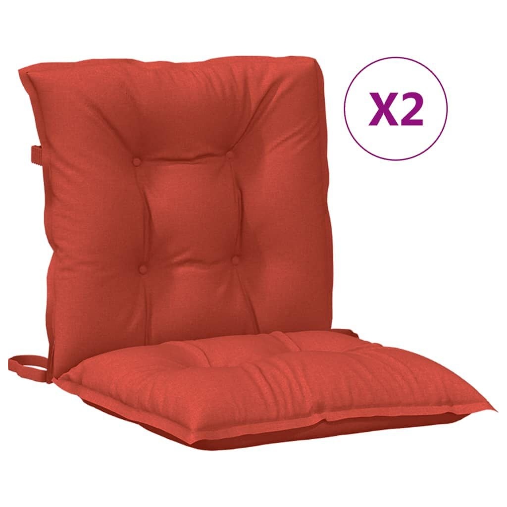 vidaXL Stoelkussens Lage Rug 2 st. Gemêleerd Rood, 59% Korting!