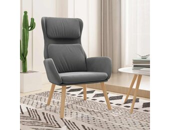 Comfortabele Relaxstoel Fluweel Donkergrijs - 61% Korting