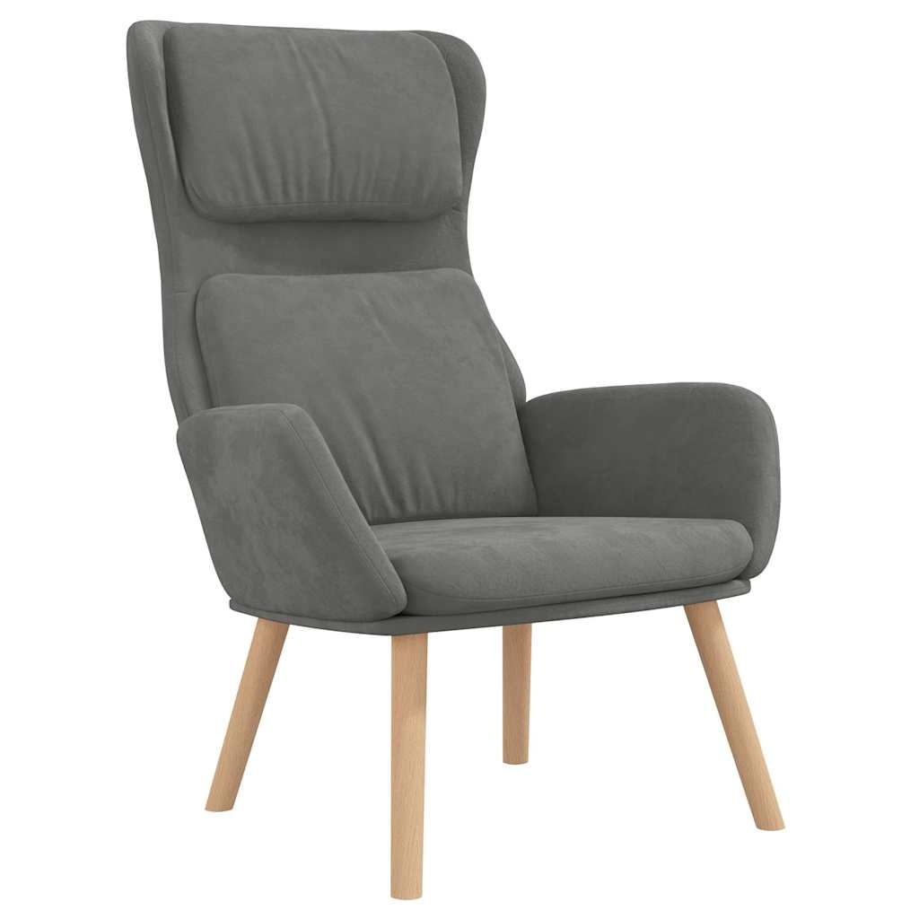 Comfortabele Relaxstoel Fluweel Donkergrijs - 61% Korting