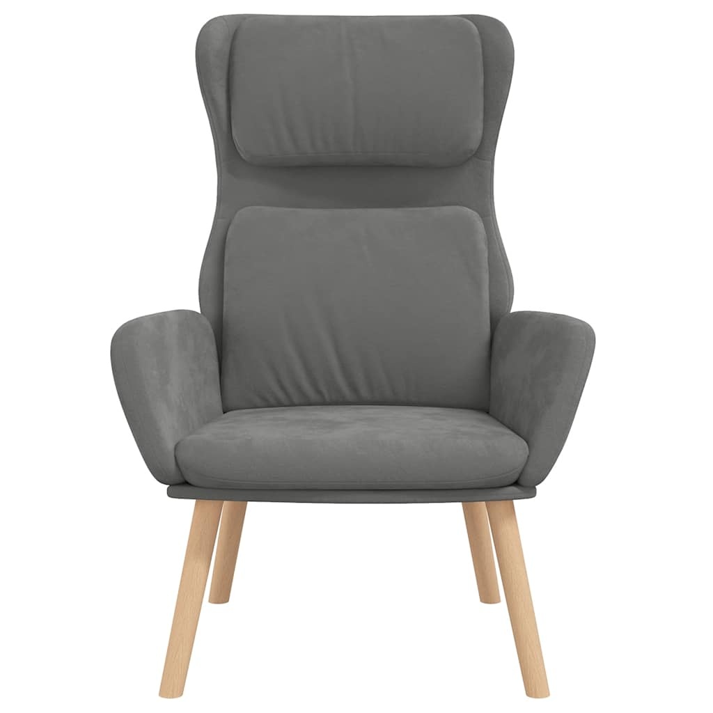 Comfortabele Relaxstoel Fluweel Donkergrijs - 61% Korting