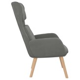 Comfortabele Relaxstoel Fluweel Donkergrijs - 61% Korting