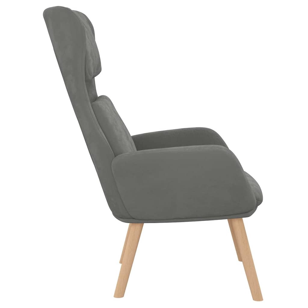 Comfortabele Relaxstoel Fluweel Donkergrijs - 61% Korting