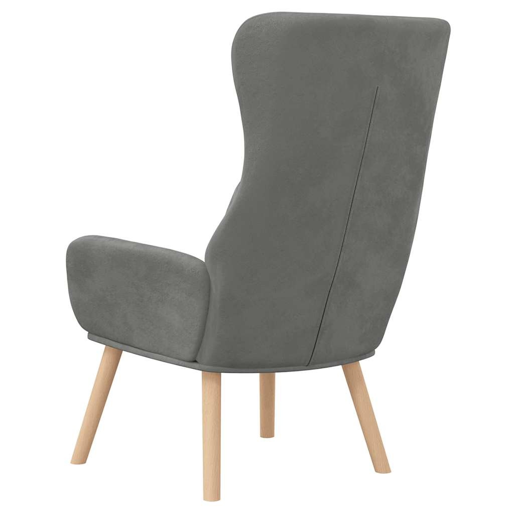 Comfortabele Relaxstoel Fluweel Donkergrijs - 61% Korting