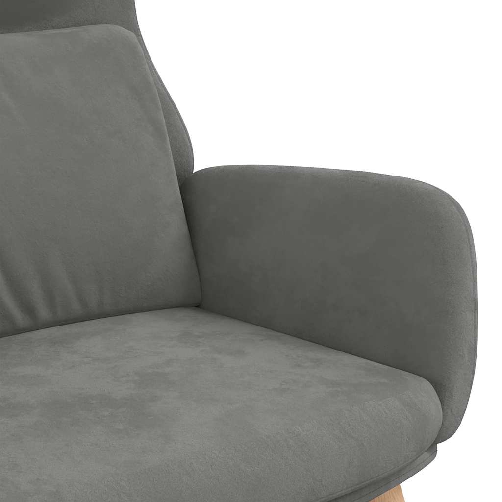 Comfortabele Relaxstoel Fluweel Donkergrijs - 61% Korting