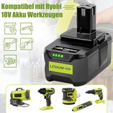 2 stuks 5,0Ah reserveaccu voor Ryobi 18V P108 Li-ion batterij, accu voor Ryobi ONE+ P104 P105 P107 RB18L50 RB18L40 RB18L25 RB18L15 RB18L13 gereedschapsaccu met LED-display
