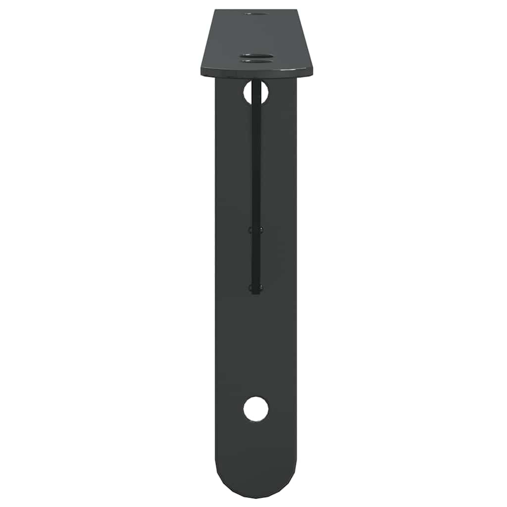 vidaXL Plankdragers 4 st 23,5x2,5x15,5 cm roestvrijstaal zwart