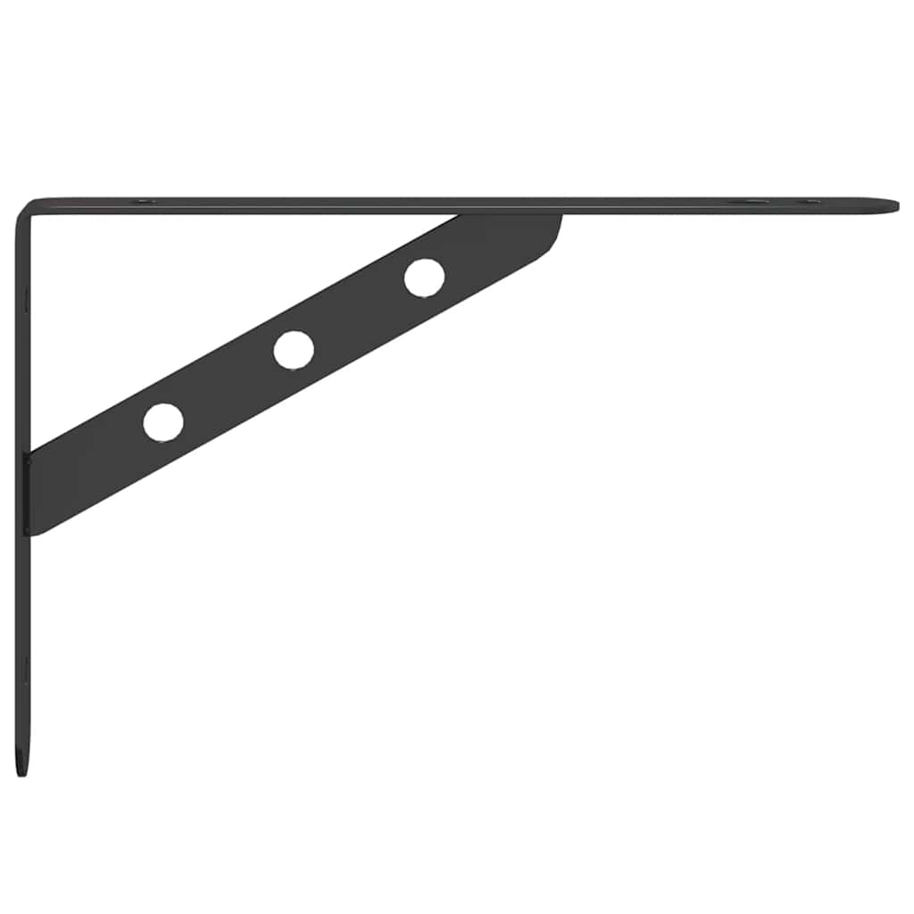 vidaXL Plankdragers 4 st 23,5x2,5x15,5 cm roestvrijstaal zwart