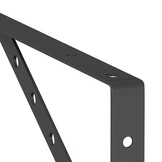 vidaXL Plankdragers 4 st 23,5x2,5x15,5 cm roestvrijstaal zwart