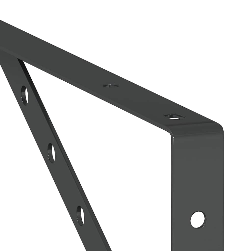 vidaXL Plankdragers 4 st 23,5x2,5x15,5 cm roestvrijstaal zwart