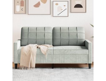 vidaXL Tweezitsbank 140 cm fluweel lichtgrijs