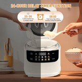 Cuiseur à riz Low Sugar 2 l met functie Low Carb et cuiseur vapeur, cuiseur à riz 10 en 1 avec minuterie 24 h et functie van de maintia au chaud 8 h, gemakkelijk te onderhouden