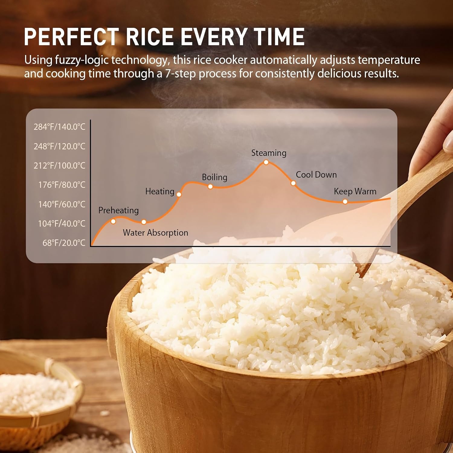 Cuiseur à riz Low Sugar 2 l met functie Low Carb et cuiseur vapeur, cuiseur à riz 10 en 1 avec minuterie 24 h et functie van de maintia au chaud 8 h, gemakkelijk te onderhouden