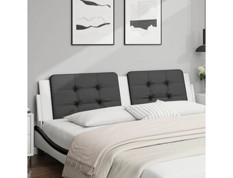 vidaXL Hoofdbordkussen 200 cm kunstleer zwart en wit