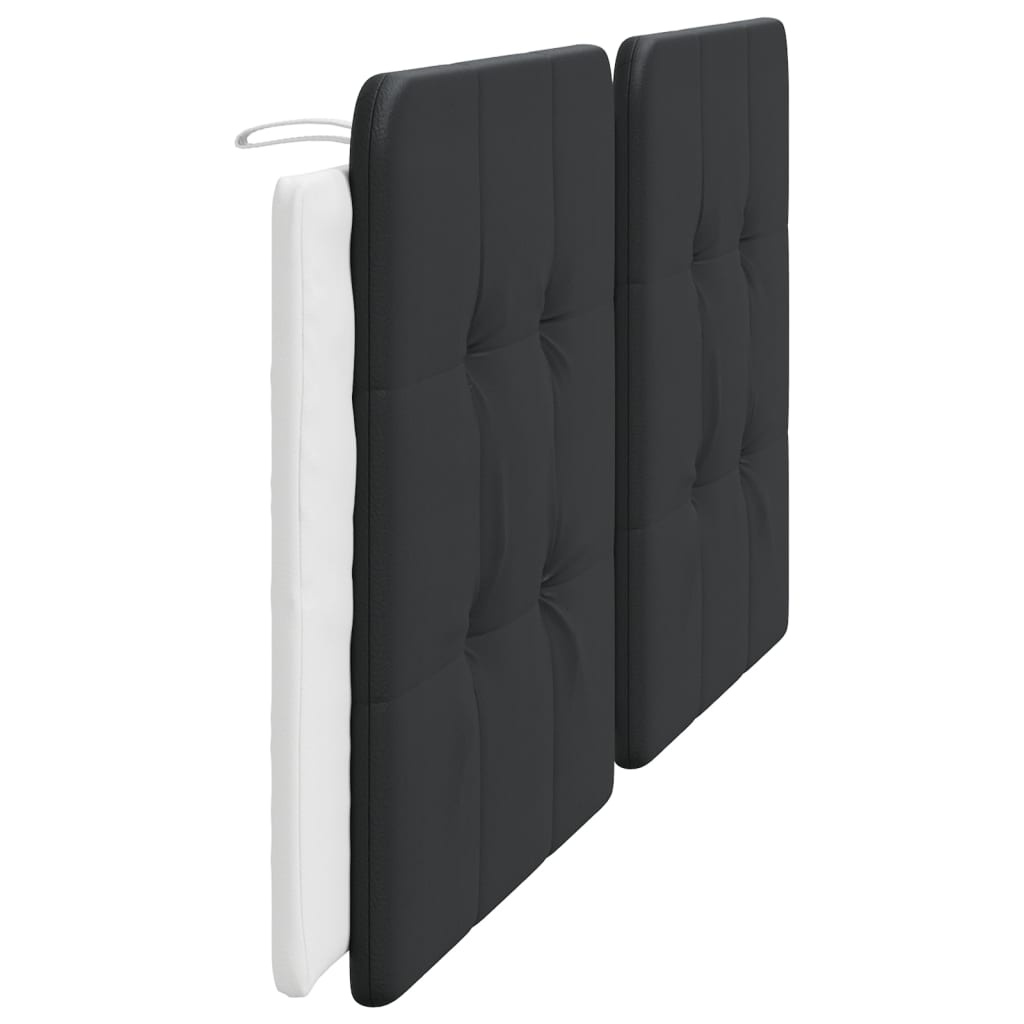 Hoofdbordkussen 200 cm Kunstleer Zwart/Wit - 60% Korting