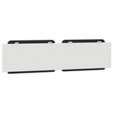Hoofdbordkussen 200 cm Kunstleer Zwart/Wit - 60% Korting