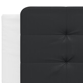 Hoofdbordkussen 200 cm Kunstleer Zwart/Wit - 60% Korting