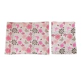 Poppenbed met accessoires - Roze bloemen
