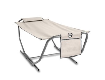 Opklapbare hangmat met frame - 220 x 95 cm - beige