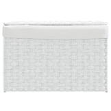 Wasmand met Deksel Poly Rattan Wit - 34% Korting