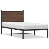 Stevig Bedframe Metaal Bruin Eiken 90x190cm - 34% Korting!