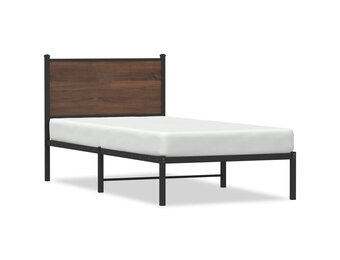 vidaXL Bedframe zonder matras metaal bruin eikenkleurig 90x190 cm