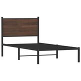 Stevig Bedframe Metaal Bruin Eiken 90x190cm - 34% Korting!