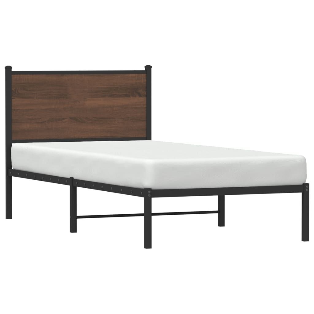 vidaXL Bedframe zonder matras metaal bruin eikenkleurig 90x190 cm