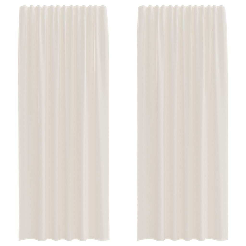 vidaXL Gordijnen voile met roedezakken 2 st crèmekleurig